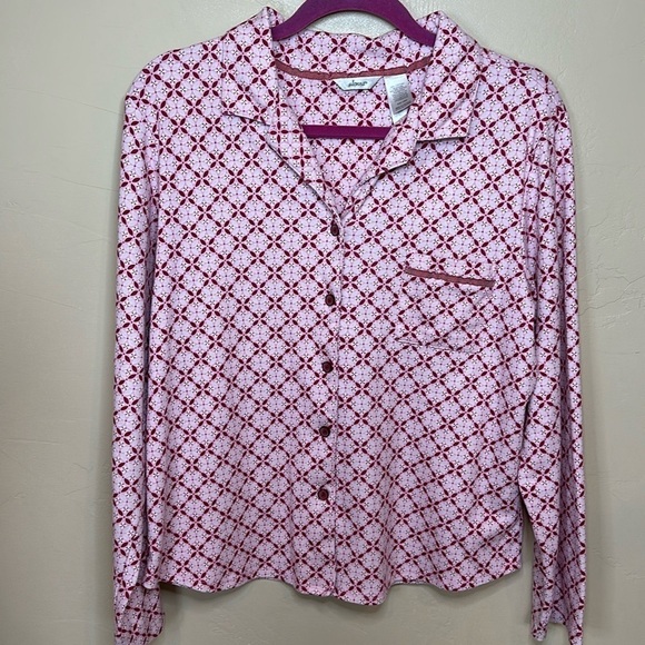 Adonna 2-pc pajamas pink white print includes Pants & Long sleeve top L/XL - Picture 4 of 10